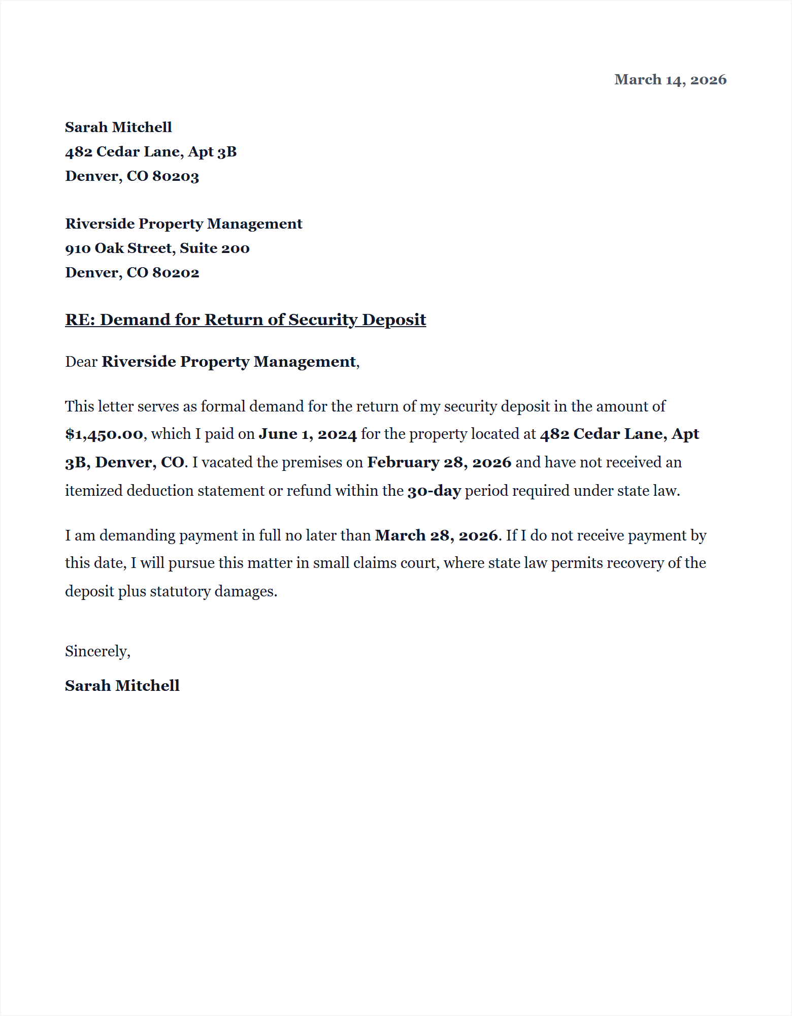 Clean printed page — no boxes, ready to sign and mail